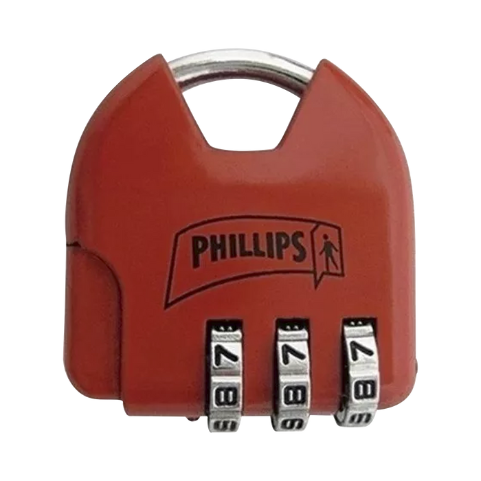 CANDADO DE COMBINACIÓN AJUSTABLE / NO REQUIERE LLAVE / COLOR ROJO.-Cerraduras-PHILLIPS-ASSA ABLOY-MX2325-Bsai Seguridad & Controles