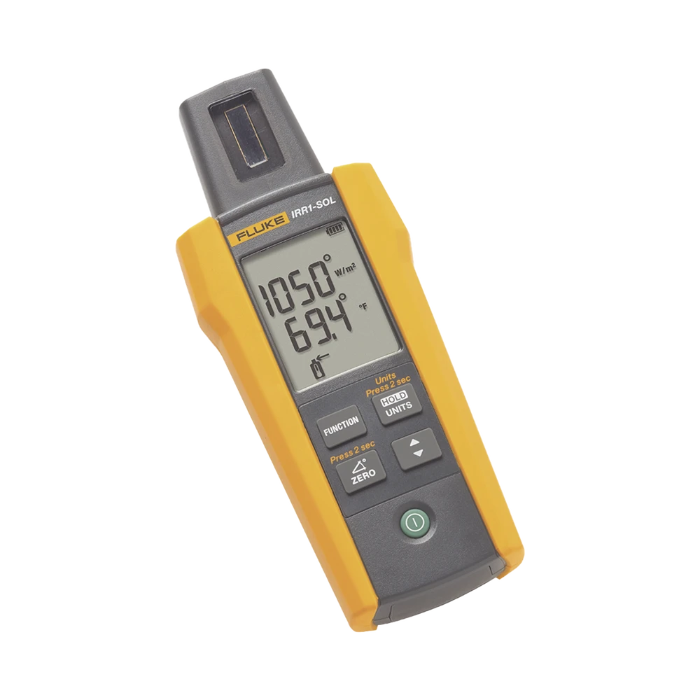 MEDIDOR DE RADIACIÓN SOLAR PARA INSTALACIÓN, MANTENIMIENTO Y GENERACIÓN DE INFORMES DE PANELES SOLARES O SISTEMAS FOTOVOLTAICOS, MEDIDA INSTANTÁNEA DE HASTA 1400 W/Mº²-Energía-FLUKE-Bsai Seguridad & Controles