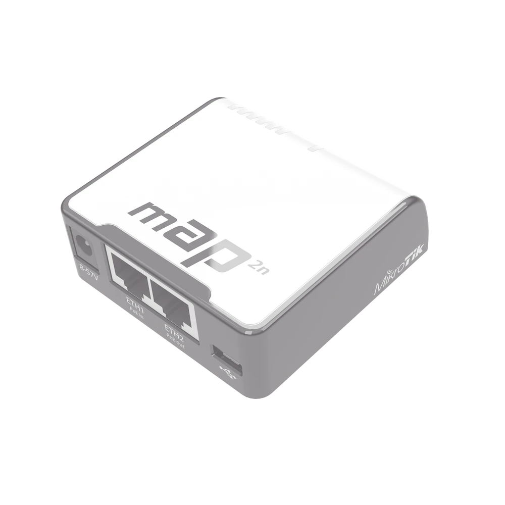 (MAP 2N) 2 PUERTOS FAST ETHERNET, 1 PUERTO MICROUSB, WIFI 2.4 GHZ 802.11 B/G/N-Redes WiFi-MIKROTIK-Bsai Seguridad & Controles
