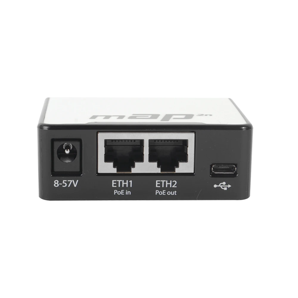 (MAP 2N) 2 PUERTOS FAST ETHERNET, 1 PUERTO MICROUSB, WIFI 2.4 GHZ 802.11 B/G/N-Redes WiFi-MIKROTIK-Bsai Seguridad & Controles