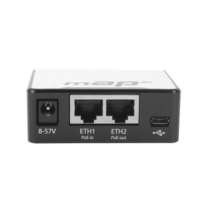 (MAP 2N) 2 PUERTOS FAST ETHERNET, 1 PUERTO MICROUSB, WIFI 2.4 GHZ 802.11 B/G/N-Redes WiFi-MIKROTIK-RBMAP2N-Bsai Seguridad & Controles