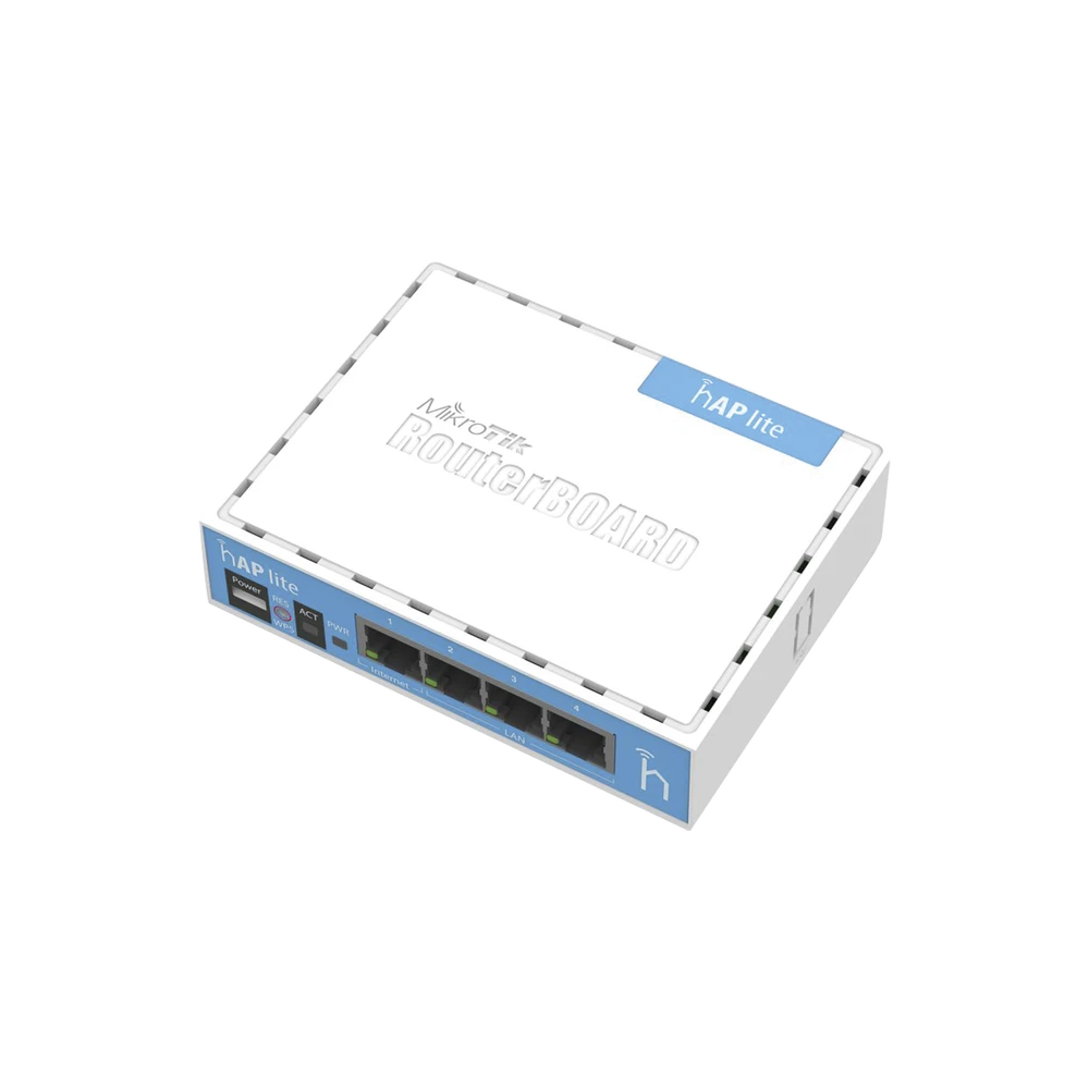 (HAP LITE CLASSIC) 4 PUERTOS FAST ETHERNET Y WI-FI 2.4 GHZ 802.11 B/G/N-Redes WiFi-MIKROTIK-Bsai Seguridad & Controles