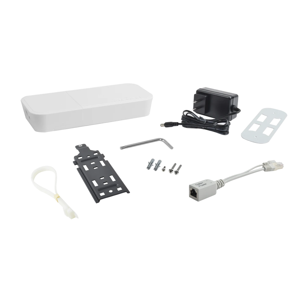 (WAP) PUNTO DE ACCESO / CLIENTE OMNIDIRECCIONAL PARA EXTERIOR DE 2.4 GHZ B/G/N (COLOR BLANCO)-Redes WiFi-MIKROTIK-Bsai Seguridad & Controles