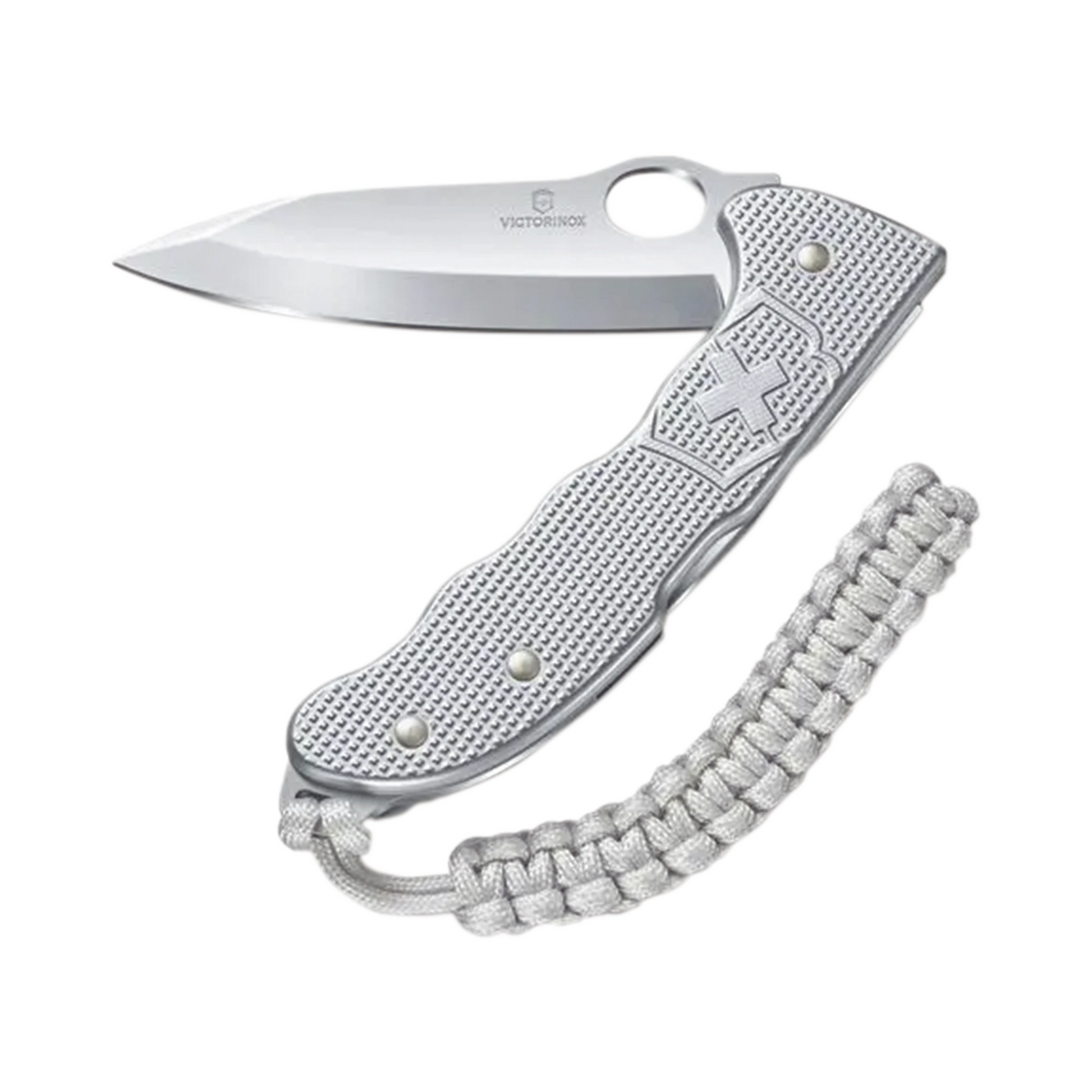 NAVAJA VICTORINOX HUNTER CON CACHAS ALOX ACANALADAS Y HOJA A UNA MANO. CON COLGANTE PARACORD PLATEADO.-Herramientas-VICTORINOX-VM26-Bsai Seguridad & Controles