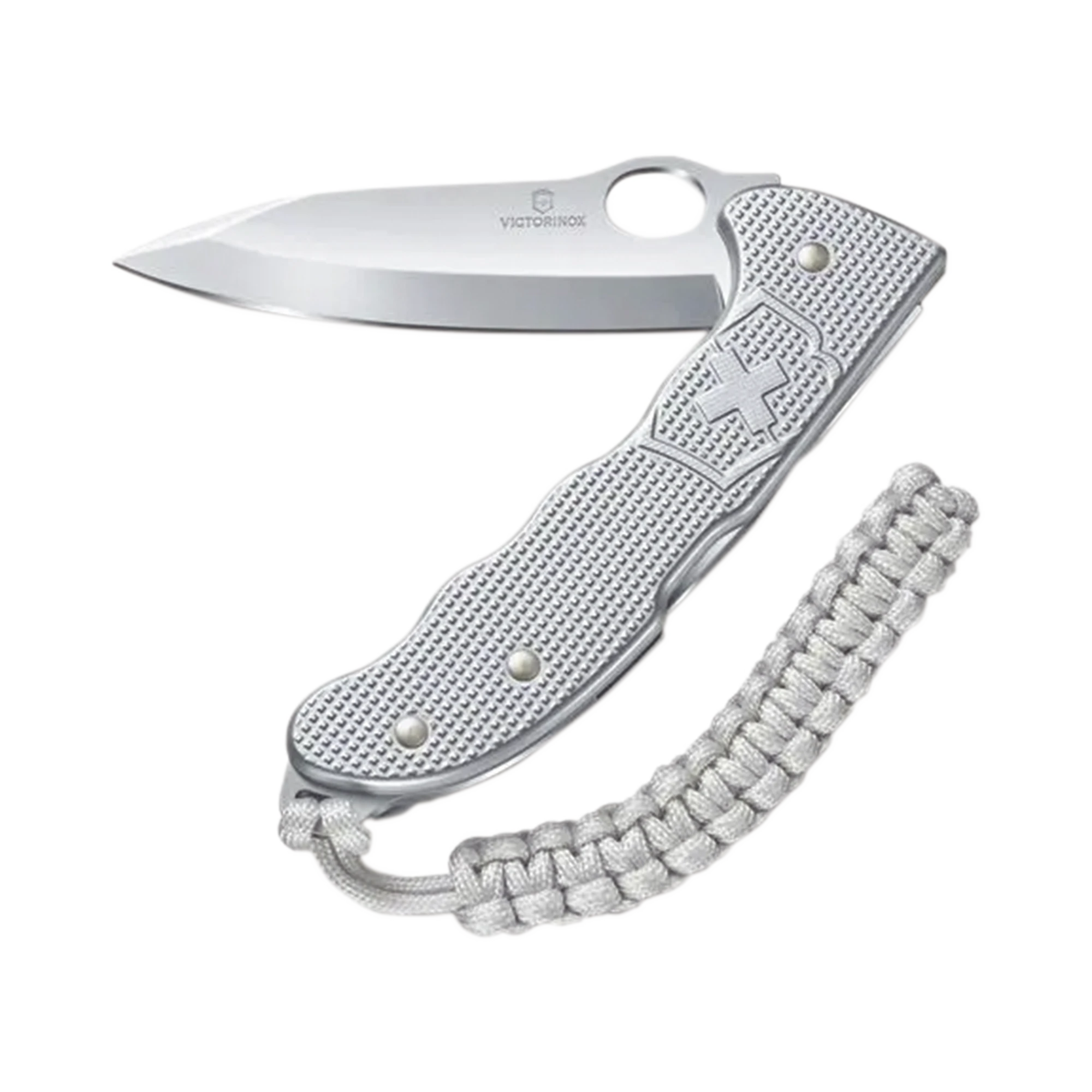 NAVAJA VICTORINOX HUNTER CON CACHAS ALOX ACANALADAS Y HOJA A UNA MANO. CON COLGANTE PARACORD PLATEADO.-Herramientas-VICTORINOX-VM26-Bsai Seguridad & Controles