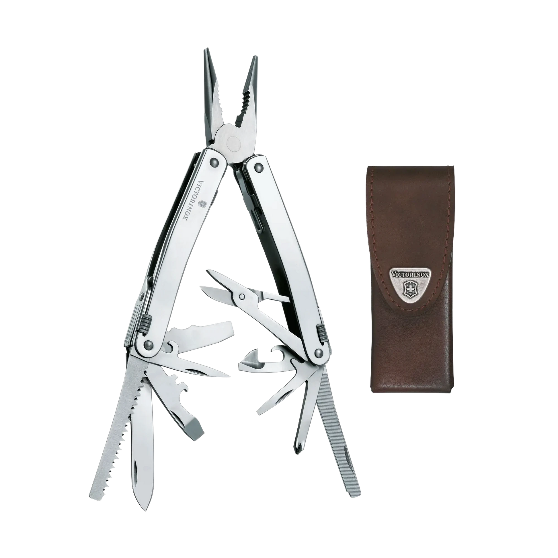 NAVAJA VICTORINOX MULTIHERRAMIENTA SPIRIT X CON 24 FUNCIONES, INCLUYE FUNDA DE PIEL-Ferreteria-VICTORINOX-Bsai Seguridad & Controles