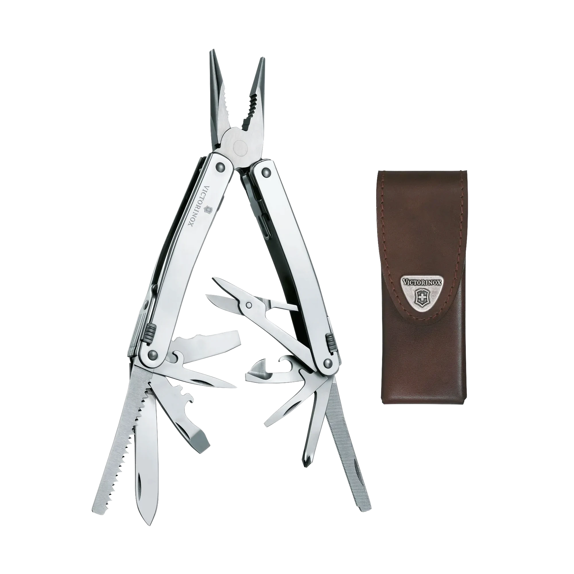 NAVAJA VICTORINOX MULTIHERRAMIENTA SPIRIT X CON 24 FUNCIONES, INCLUYE FUNDA DE PIEL-Ferreteria-VICTORINOX-Bsai Seguridad & Controles