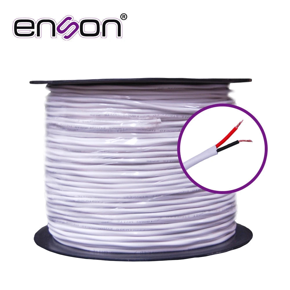 CABLE MULTIFILAR ENSON 73201W305 2C/18 PRO-II 100% COBRE 2 CONDUCTORES ROJO/NEGRO SIN BLINDAR BOBINA DE 305MTS-Cableado-ENSON-Bsai Seguridad & Controles