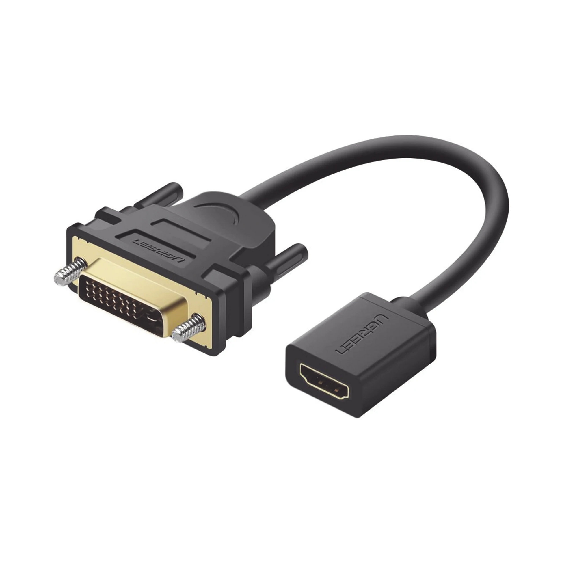 CONVERTIDOR DVI MACHO A HDMI HEMBRA / BIDIRECCIONAL / DVI 24+1 / 1080P@60HZ / LARGO 22CM / NEGRO-Cableado-UGREEN-Bsai Seguridad & Controles