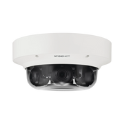 CÁMARA IP MULTISENSOR 8MP ( 4 SENSORES DE 2MP) WDR 120 DB, LENTE MOTORIZADO 3 - 6 MM / HPOE / IP66 / IK10 / NEMA 4X-Cámaras IP-HANWHA TECHWIN WISENET-Bsai Seguridad & Controles