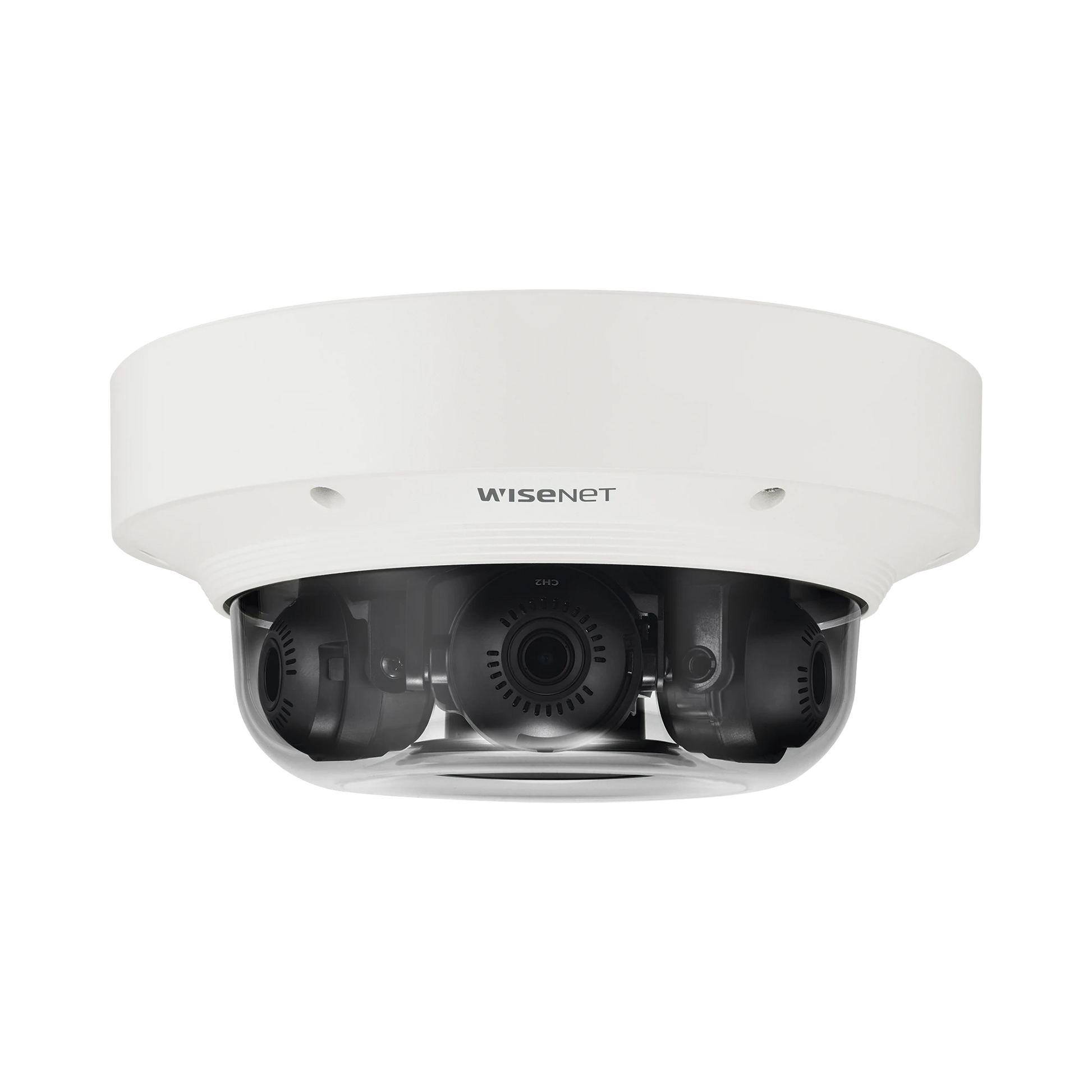 CÁMARA IP MULTISENSOR 8MP ( 4 SENSORES DE 2MP) WDR 120 DB, LENTE MOTORIZADO 3 - 6 MM / HPOE / IP66 / IK10 / NEMA 4X-Cámaras IP-HANWHA TECHWIN WISENET-Bsai Seguridad & Controles