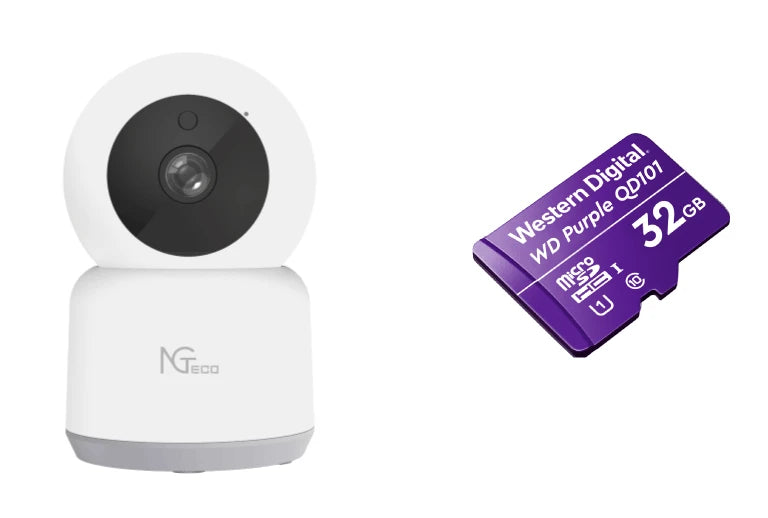 NGTECO NGC2401PAK - PAQUETE DE CÁMARA NGC2401 IP PT WIFI 1080P CON MEMORIA DE 32GB MICRO SDHC/ LINEA PURPLE/ CLASE 10 U1-WiFi (Inalámbricas)-ZKTECO-Bsai Seguridad & Controles