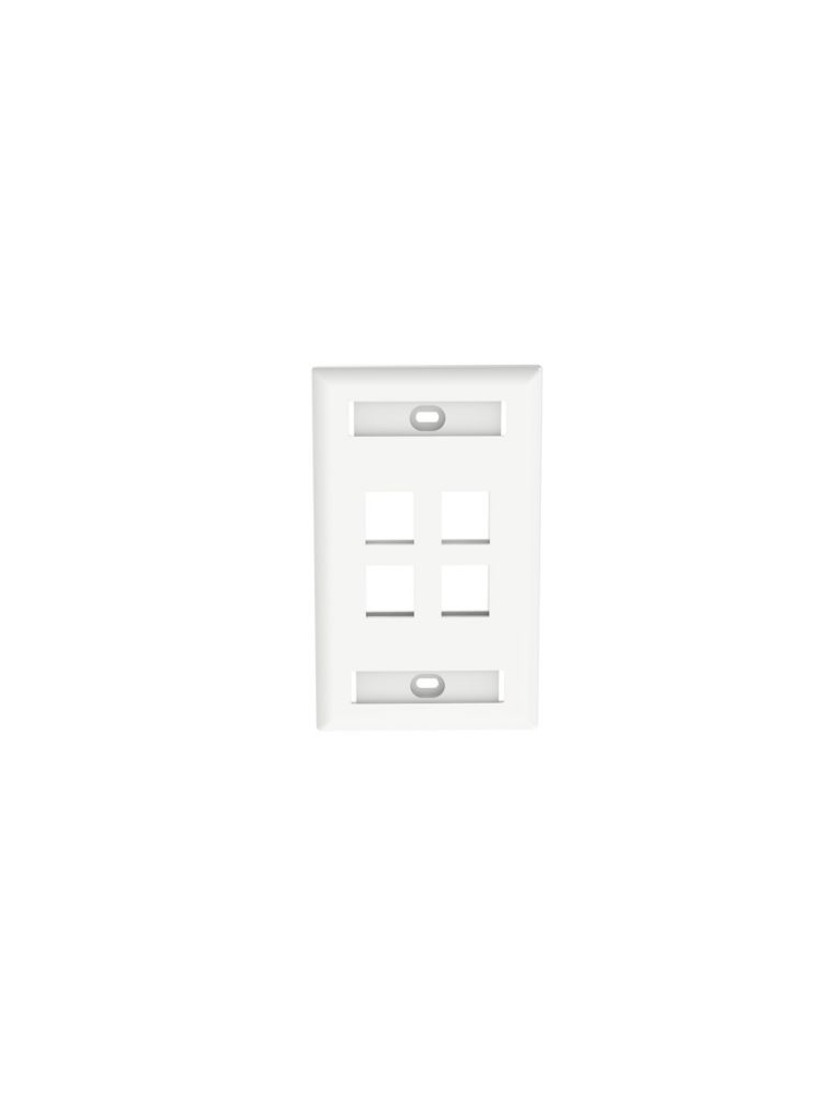 PANDUIT NK4FWHY - FACEPLATE DE PARED / 4 PUERTOS / COLOR BLANCO /LA PLACA FRONTAL NETKEY™ ES COMPATIBLE CON UN MÓDULO KEYSTONE-Faceplate Y Cajas Universales-PANDUIT-Bsai Seguridad & Controles