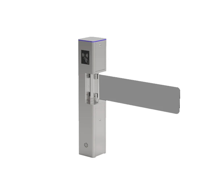 ZKTECO SBT2000S - PUERTA DE CORTESÍA BIDIRECCIONAL DE ALTO FLUJO/ CARRIL DE 90 CM/ 110V/ ACERO INOXIDABLE/ ALETA DE VIDRIO TEMPLADO/ FÁCIL INTEGRACIÓN CON CONTROLES DE ACCESO FACIAL, PALMA, QR, PROXIMIDAD Y BOTONES/ NO CUENTA CON LECTORES Y PANEL-Swing Barriers-ZKTECO-ZKT0920020-Bsai Seguridad & Controles