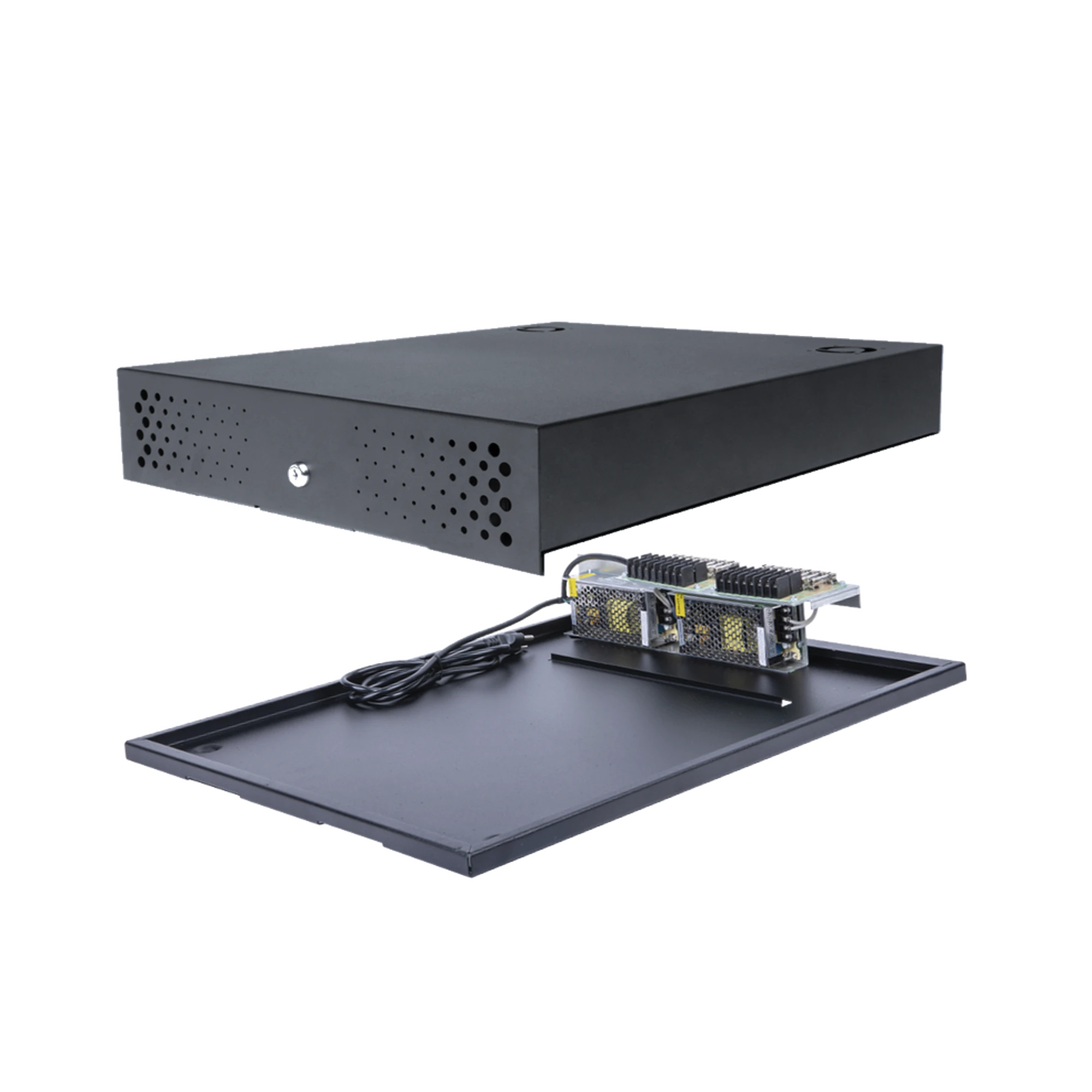 FUENTE DE PODER/ 16 SALIDAS/ 12-13.2 VDC@10A. ¡CON ESPACIO PARA RESGUARDAR SU DVR/NVR!-Energia-EPCOM INDUSTRIAL-Bsai Seguridad & Controles