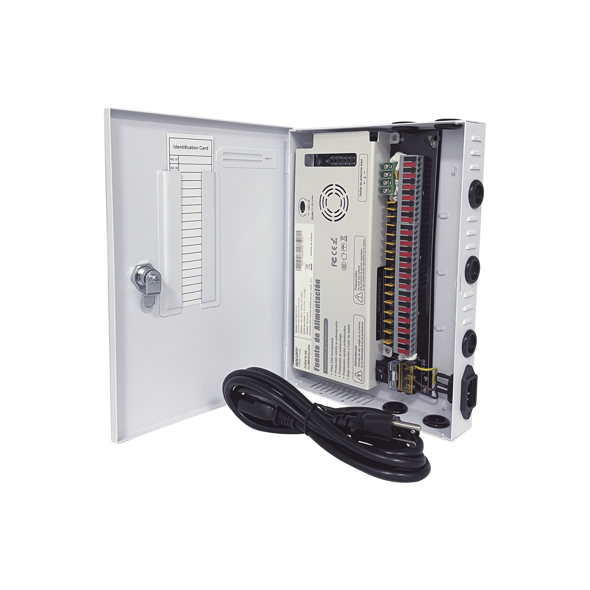 FUENTE / 11-15 V / 18 CANALES / 20 A / ALTA TECNOLOGÍA EN SEGURIDAD / DOBLE VENTILADOR / HASTA 1.8 AMPERES POR SALIDA / FILTRO DE RUIDO POR CANAL / DISEÑO DE ALTA GAMA.
