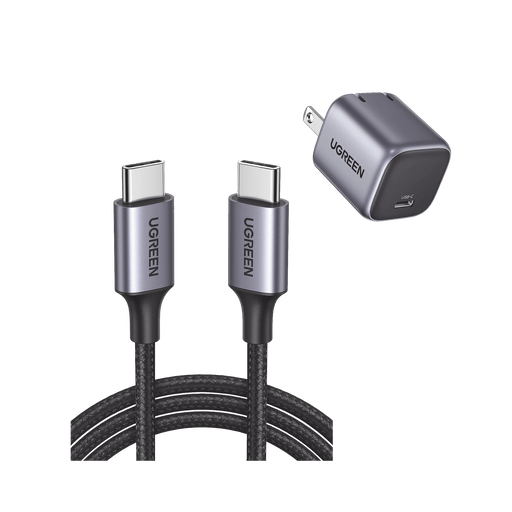 KIT DE CARGADOR DE 20W Y CABLE USB-C / INCLUYE 1 PZA 90902 / 1 PZA 50150 / TECNOLOGÍA INTELIGENTE / CARGA RÁPIDA / CABLE DE 1 METRO / CARCASA DE ALUMINIO / NYLON TRENZADO-Accesorios Generales-UGREEN-90902US261-Bsai Seguridad & Controles