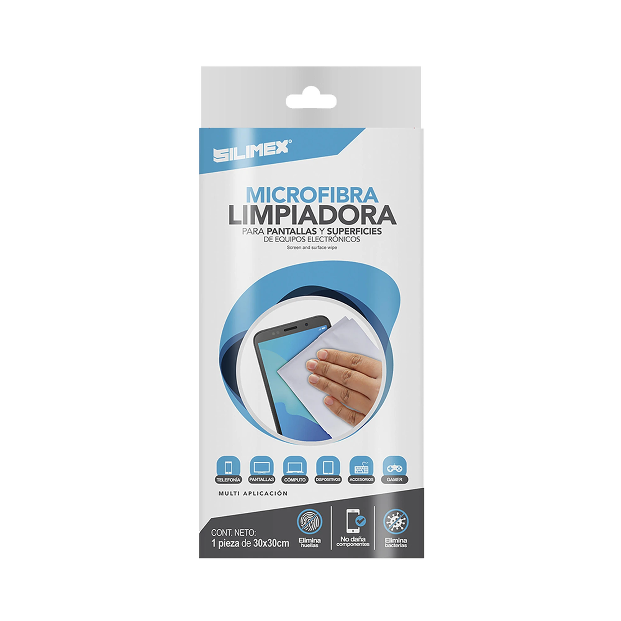 TOALLITA SECA ELECTROSTÁTICA DE 30 X 30 CM, AUXILIAR EN LA LIMPIEZA DE SUPERFICIES Y/O PANTALLAS DE EQUIPOS DE COMPUTO Y APARATOS ELECTRÓNICOS, FIBRA ÓPTICA, LIMPIA SIN RAYAR, NO DAÑA SUPERFICIES DELICADAS-Cableado de Cobre-SILIMEX-Bsai Seguridad & Controles