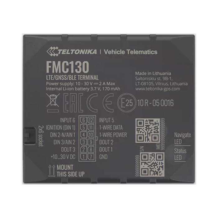 PROFESIONAL RASTREADOR VEHICULAR (GPS) 4G LTE CAT 1 Y 2G / IDENTIFICACIÓN DE CONDUCTORES / BLOQUEO REMOTO / DETECCIÓN DE JAMMER / SENSORES BLUETOOTH / MÚLTIPLES I/O-IoT, GPS y Telemática-TELTONIKA-FMC130-Bsai Seguridad & Controles