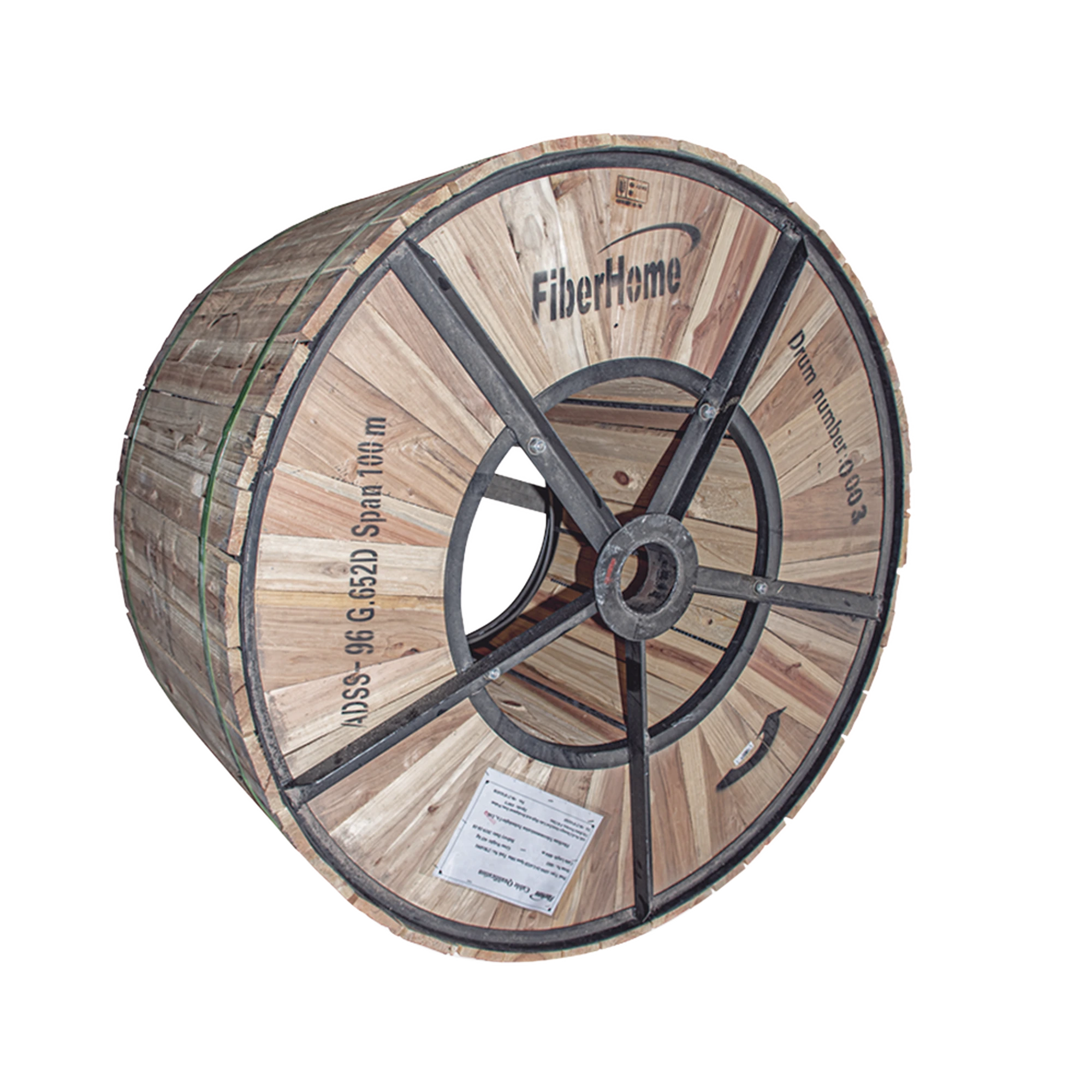 CARRETE DE 4 KILOMETROS (2.49 MILLAS) DE FIBRA OPTICA AEREA (ADSS) G.652D, MONOMODO DE 96 HILOS, EXTERIOR, SPAN 200, LOOSE TUBE
