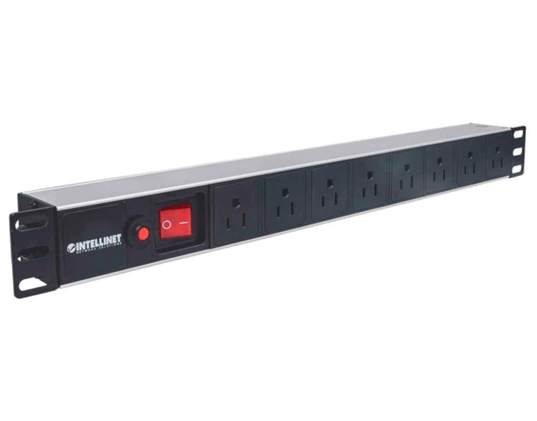 INTELLINET 713993- BARRA PDU / 8 CONT. GAB/RACK 19"/ 1U/ CONTRA SOBRECARGA / ON/OFF-Barras Multiconectores-INTELLINET-ITL2330002-Bsai Seguridad & Controles