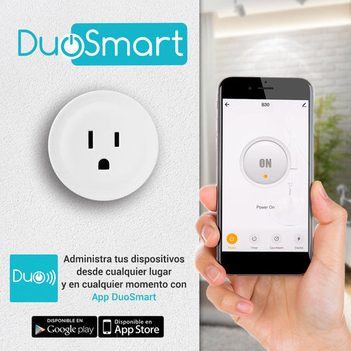 CONTACTO ELECTRICO DE SOBREPONER WIFI DUOSMART B30 FUNCION ON/OFF WIFI 2.4 GHZ COMPATIBLE CON APP DUOSMART-Automatizacion - Casa Inteligente-DUOSMART-B30-Bsai Seguridad & Controles