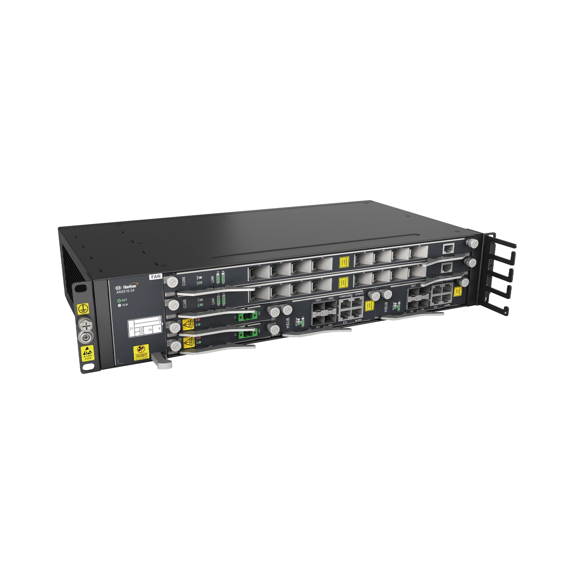 OLT CARRIER CLASS MODULAR GPON CON 2 TAJETAS DE SERVICIO GCOB + 2 FUENTES PWRD (-48VCD), HASTA 32 PUERTOS GPON, 2UR-Redes FTTH/PON-FIBERHOME-Bsai Seguridad & Controles