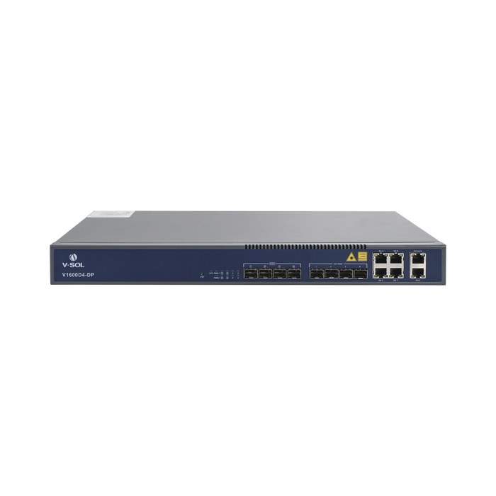 OLT DE 4 PUERTOS EPON CON 8 PUERTOS UPLINK (4 PUERTOS GIGABIT ETHERNET + 4 PUERTOS GIGABIT ETHERNET SFP) , HASTA 256 ONUS,-Redes FTTH/PON-V-SOL-V1600D4-DP-Bsai Seguridad & Controles