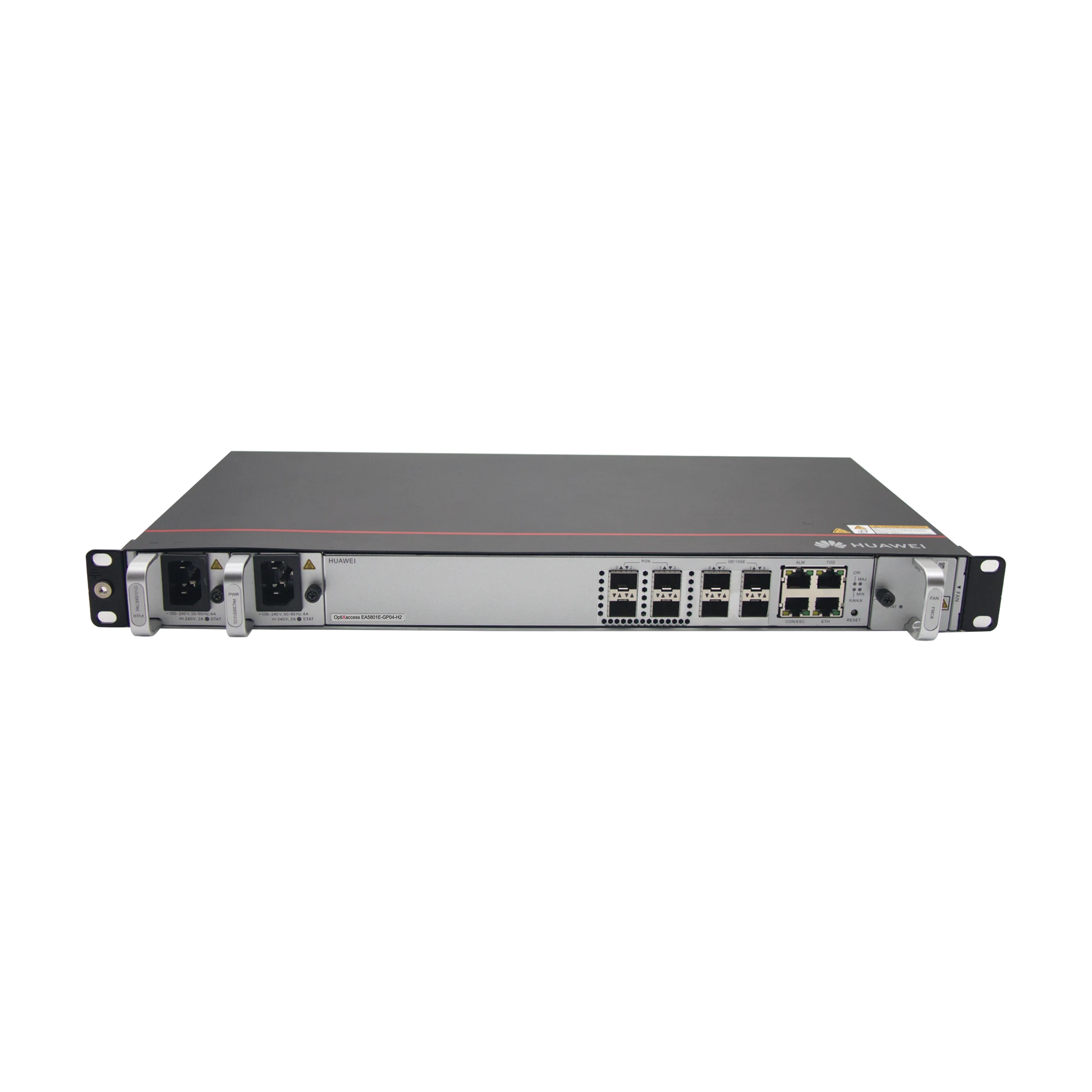 OLT GPON OPTIXACCESS 4 PUERTOS C+, 4 PUERTOS UPLINK (10GE/GE), 2 FUENTES DE ALIMENTACIÓN AC, 1 UR-Redes FTTH/PON-HUAWEI-Bsai Seguridad & Controles