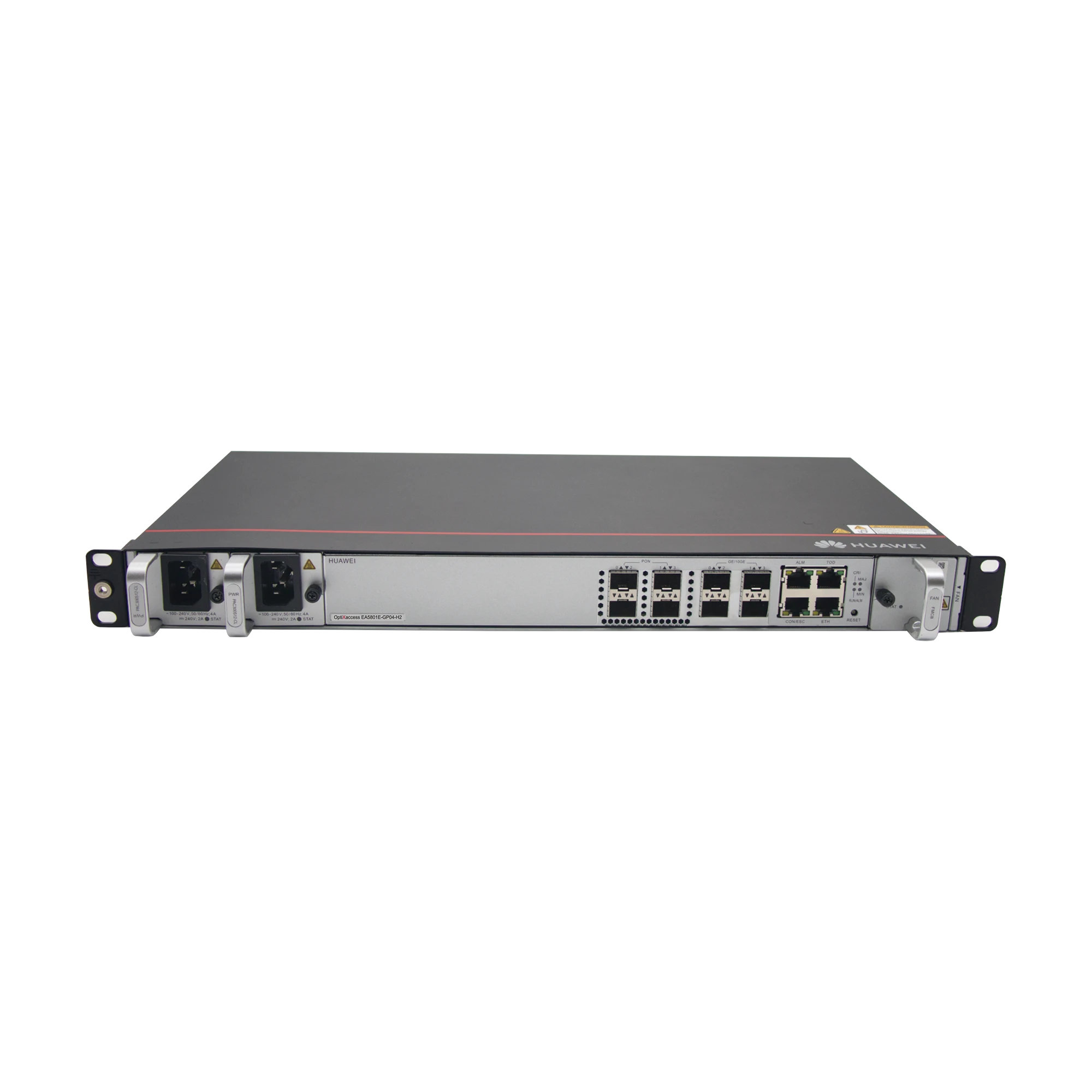 OLT GPON OPTIXACCESS 4 PUERTOS C+, 4 PUERTOS UPLINK (10GE/GE), 2 FUENTES DE ALIMENTACIÓN AC, 1 UR-Redes FTTH/PON-HUAWEI-Bsai Seguridad & Controles