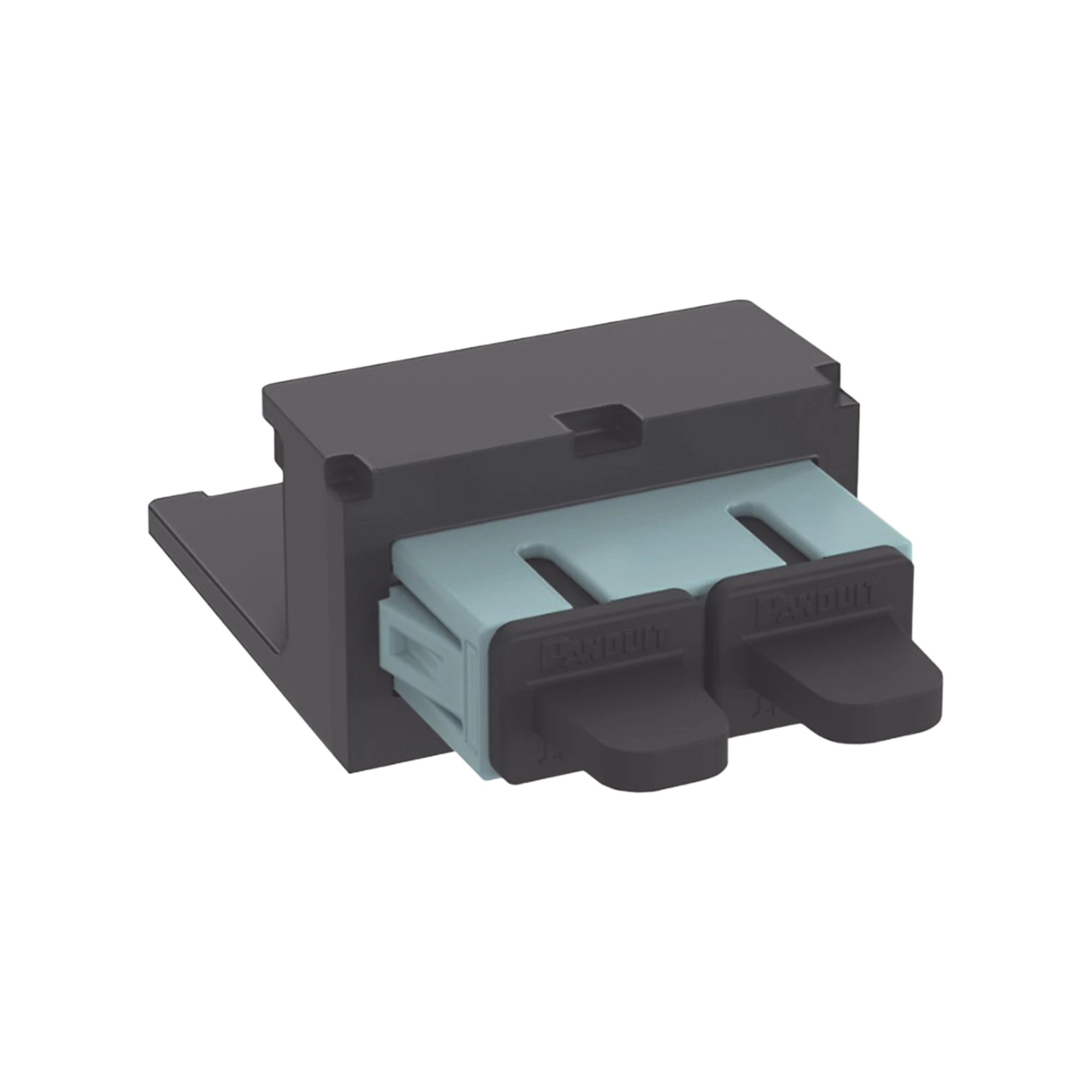 MÓDULO ACOPLADOR SC DUPLEX, PARA FIBRA ÓPTICA MULTIMODO OM3/OM4, TIPO MINI-COM, COLOR AQUA-Redes FTTH/PON-PANDUIT-Bsai Seguridad & Controles