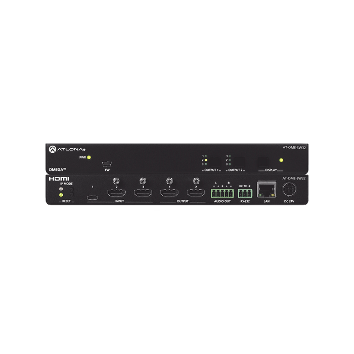 OMEGA MATRIX SWITCHER WITH 2X HDMI AND 1X USB-C AND 2X HDMI OUTPUTS.-VoIP - Telefonía IP - Videoconferencia-ATLONA-AT-OME-SW32-Bsai Seguridad & Controles