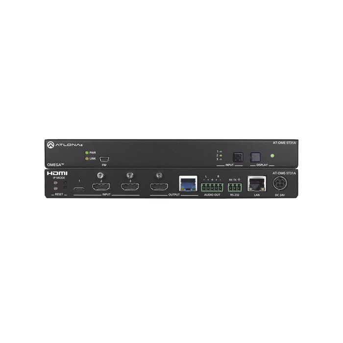 OMEGA SWITCHING TRANSMITTER WITH 2X HDMI AND 1X USB-C WITH ANALOG AUDIO OUTPUT-VoIP - Telefonía IP - Videoconferencia-ATLONA-AT-OME-ST31A-Bsai Seguridad & Controles