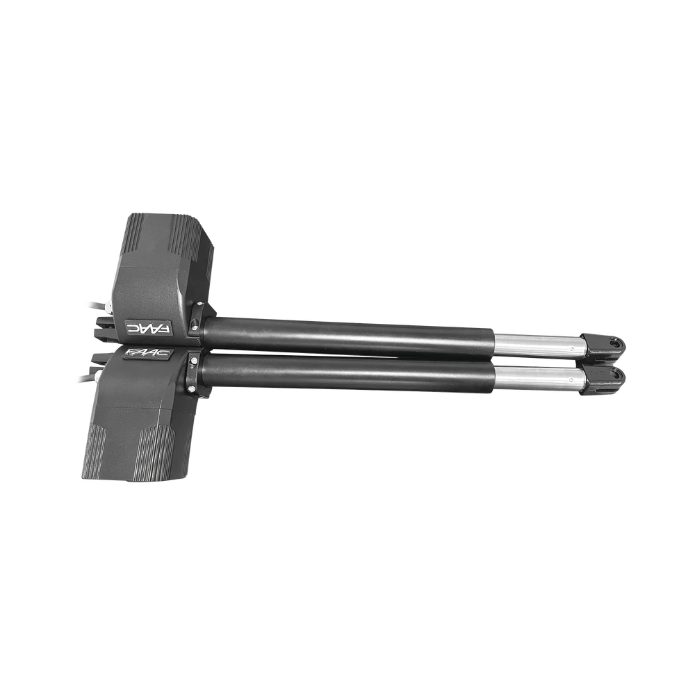 KIT DE OPERADORES ABATIBLES FAAC 412 PARA PUERTAS DE 3 METROS Y HASTA 300 KG / OPERADORES NO REVERSIBLES Y CON LLAVE DE DESBLOQUEO MANUAL-Acceso Vehicular-FAAC-Bsai Seguridad & Controles