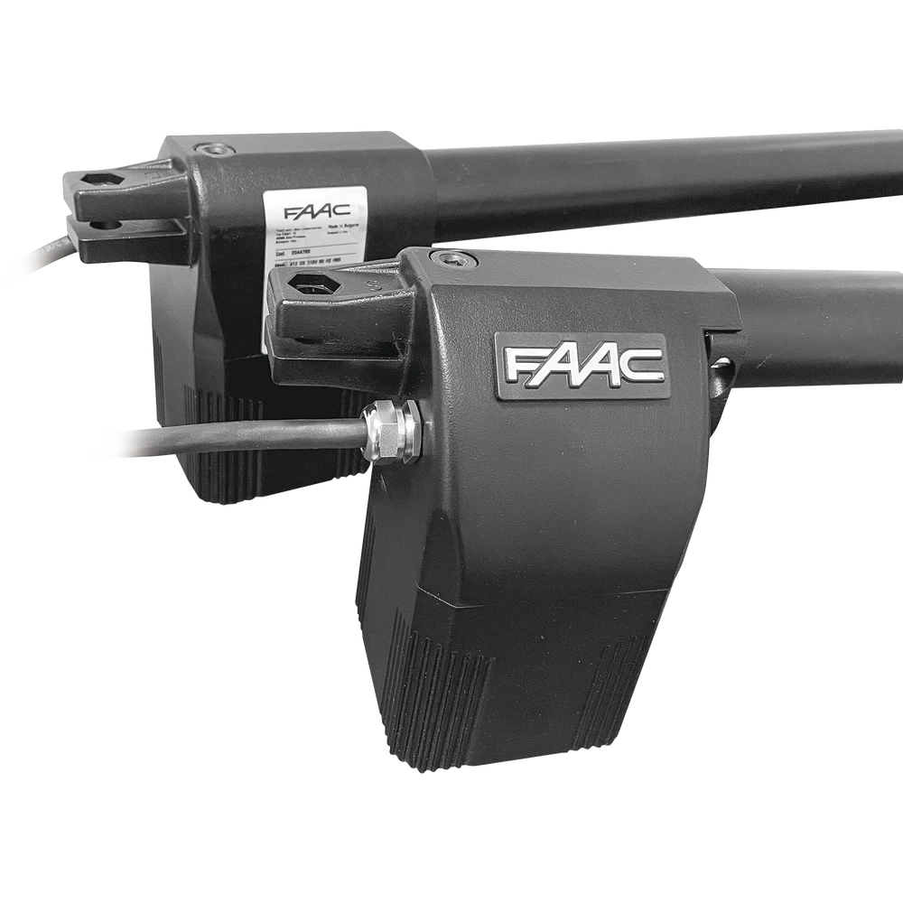 KIT DE OPERADORES ABATIBLES FAAC 412 PARA PUERTAS DE 3 METROS Y HASTA 300 KG / OPERADORES NO REVERSIBLES Y CON LLAVE DE DESBLOQUEO MANUAL-Acceso Vehicular-FAAC-Bsai Seguridad & Controles