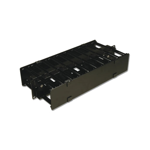 ORGANIZADOR DE CABLE HORIZONTAL ROUTEIT, DOBLE, PARA RACK DE 19IN, 4IN DE PROFUNDIDAD, 2UR-Racks y Gabinetes-SIEMON-HCM-4-2U-D-Bsai Seguridad & Controles