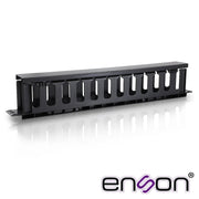 ORGANIZADOR HORIZONTAL FRONTAL PARA RACK ENSON ENS-CM14 1UR CON PEINES DE POLICARBONATO TAPA REMOVIBLE Y ABATIBLE PARA MAYOR PROTECCION Y MEJOR ACCESO CUMPLE CON NORMA EIA-Racks y Gabinetes-ENSON-Bsai Seguridad & Controles