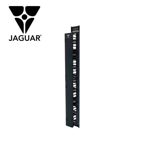 ORGANIZADOR VERTICAL JAGUAR NCS-NRE-VOP-42HT PARA GABINETES NCS 42UR CON PEINES DE POLICARBONATO CON RETARDANTE A LA FLAMA TAPA REMOVIBLE Y ABATIBLE POSIBILIDAD DE SUJECIÓN DE CABLE CON CINCHOS VELCRO O PIOLA PESO DE 10 KG CUMPLE CON LA NORMA EIA-Racks y Gabinetes-NCS JAGUAR-NCS-NRE-VOP-42HT-Bsai Seguridad & Controles