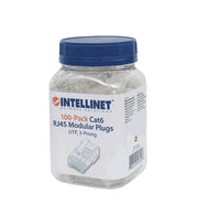 INTELLINET 503006 - PLUG RJ45 CAT6 SOLIDO UTP / BOTE 100 PIEZAS / ORO 15-MICRAS-Jacks y Plugs-INTELLINET-Bsai Seguridad & Controles