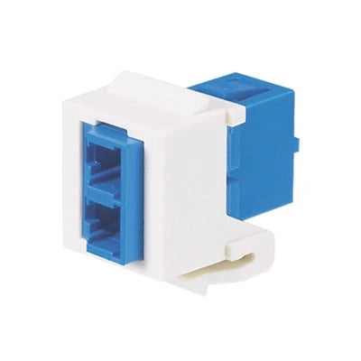 MÓDULO ACOPLADOR LC DUPLEX, PARA FIBRA ÓPTICA MONOMODO OS1/OS2, TIPO KEYSTONE, COLOR BLANCO-Redes FTTH/PON-PANDUIT-Bsai Seguridad & Controles