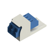 MÓDULO ACOPLADOR LC DUPLEX, PARA FIBRA ÓPTICA MONOMODO OS1/OS2, TIPO MINI-COM, COLOR BLANCO MATE-Redes FTTH/PON-PANDUIT-Bsai Seguridad & Controles