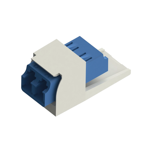 MÓDULO ACOPLADOR LC DUPLEX, PARA FIBRA ÓPTICA MONOMODO OS1/OS2, TIPO MINI-COM, COLOR BLANCO MATE-Redes FTTH/PON-PANDUIT-Bsai Seguridad & Controles