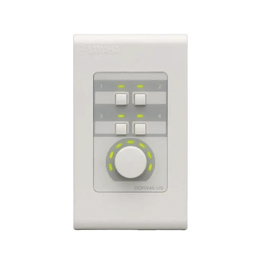 PANEL DE CONTROL DIGITAL | 1 VOLUMEN | 4 SWITCHES CONFIGURABLES | COMPATIBLE CON PROCESADORES SERIE MA, PA, Y MTX-Megafonia y Audioevacuacion-YAMAHA-DCP1V4S-Bsai Seguridad & Controles