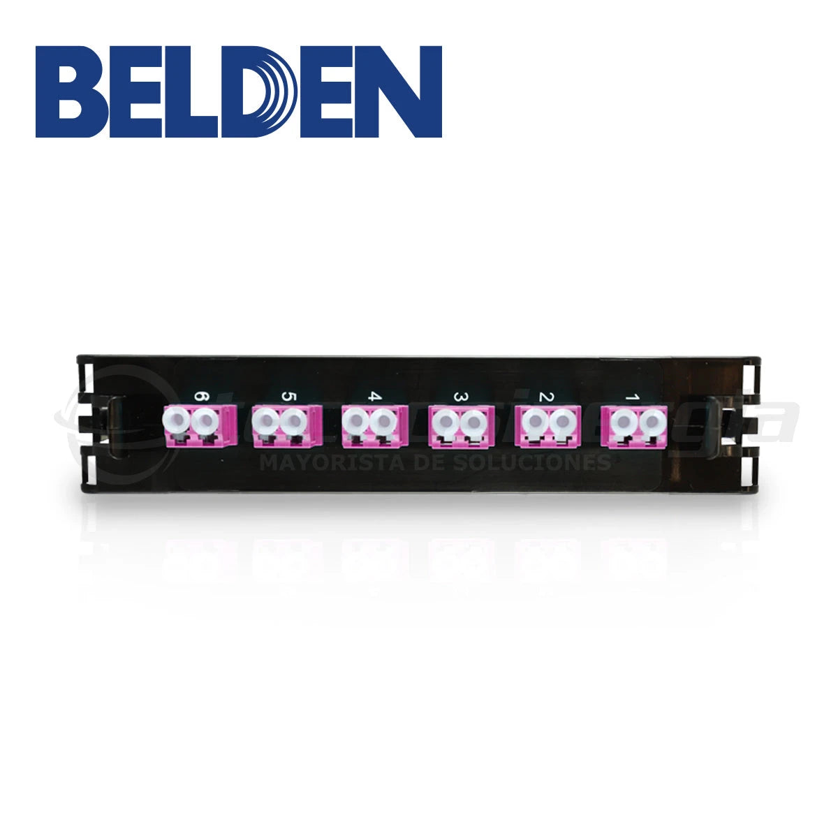 PANEL DE FIBRA BELDEN FF4X06LD 6 ADAPTADORES LC 12 HILOS MULTIMODO OM4 COMPATIBLE LINEA ECX-Cable de Fibra Optica-BELDEN-Bsai Seguridad & Controles