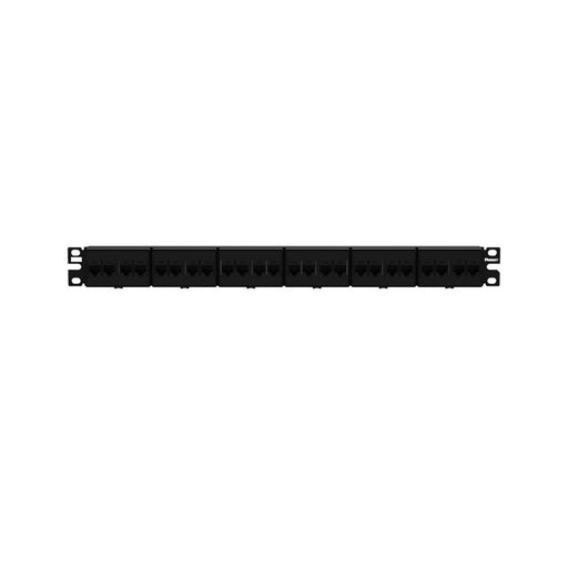PANEL DE PARCHEO CON 24 ACOPLADORES MINI-COM, PLANO, CATEGORÍA 6A, DE 1 UR, COLOR NEGRO-Cableado-PANDUIT-Bsai Seguridad & Controles