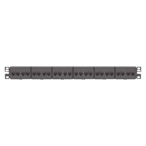 PANEL DE PARCHEO CON 24 ACOPLADORES MINI-COM, PLANO, CATEGORÍA 6, DE 1 UR, COLOR NEGRO-Patch Panels-PANDUIT-Bsai Seguridad & Controles