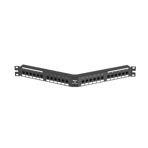 PANEL DE PARCHEO DE IMPACTO (110), ANGULADO, CATEGORÍA 6, DE 24 PUERTOS, 1UR-Patch Panels-PANDUIT-DPA24688TGY-Bsai Seguridad & Controles