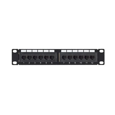 PANEL DE PARCHEO DE IMPACTO (110) UTP DE 12 PUERTOS 1U CAT6, 10IN-Patch Panels-LINKEDPRO BY EPCOM-LP-PP-601-Bsai Seguridad & Controles