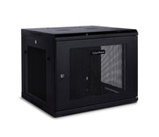 GABINETE DE MONTAJE EN PARED DE 9U Y 19 PULGADAS CYBERPOWER CR9U61001 600 MM DE ANCHO, 600 MM DE PROFUNDIDAD, PUERTA DE METAL CON PERFORADO HEXAGONAL, PANELES LATERALES, PUERTAS / PANELES CON CERRADURA, NEGRO, CAPACIDAD DE CARGA DE 60 KG (132 LB), GARA...-Racks y Gabinetes-CYBERPOWER-Bsai Seguridad & Controles