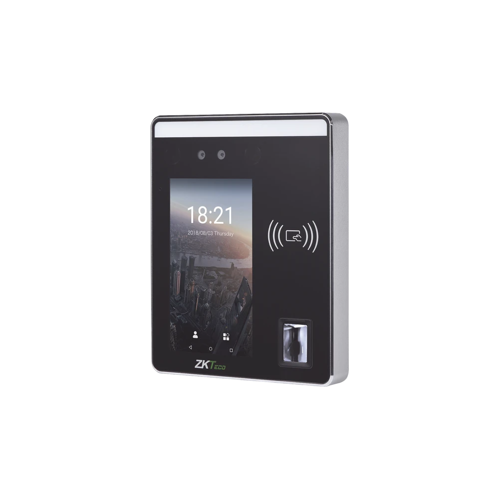 TERMINAL DE RECONOCIMIENTO FACIAL DE ALTA VELOCIDAD 6,000 ROSTROS / 10,000 HUELLAS / TARJETA DE PROXIMIDAD / PANTALLA TÁCTIL DE 5 PULGADAS-Acceso SIN CONTACTO-ZKTECO-Bsai Seguridad & Controles